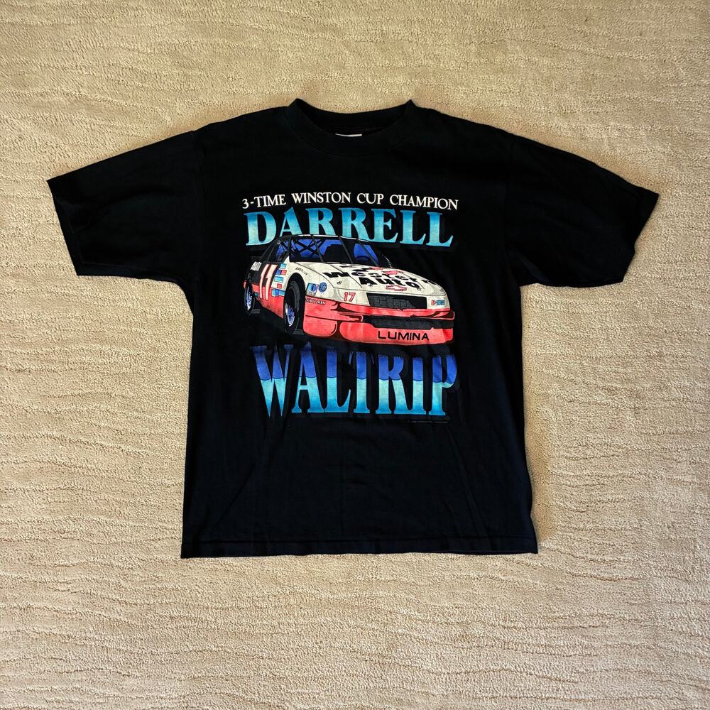 Vintage 80s Darrell Waltrip Nascar Single Stitch Graphic All Sport T Shirt Men L